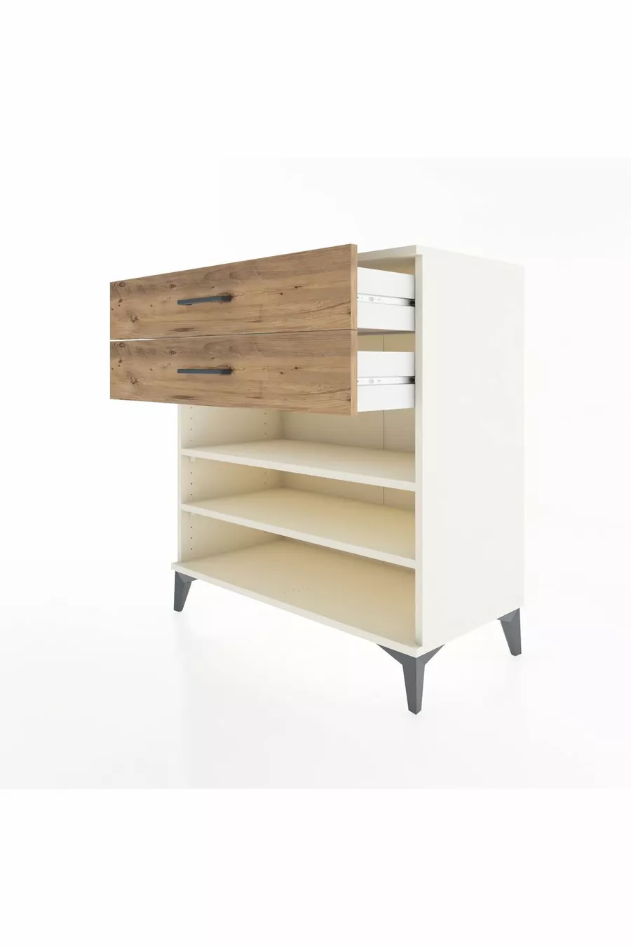 Hyperion Dressoir 2 Planken 2 Laden Lichtgrijs-Naaldhout