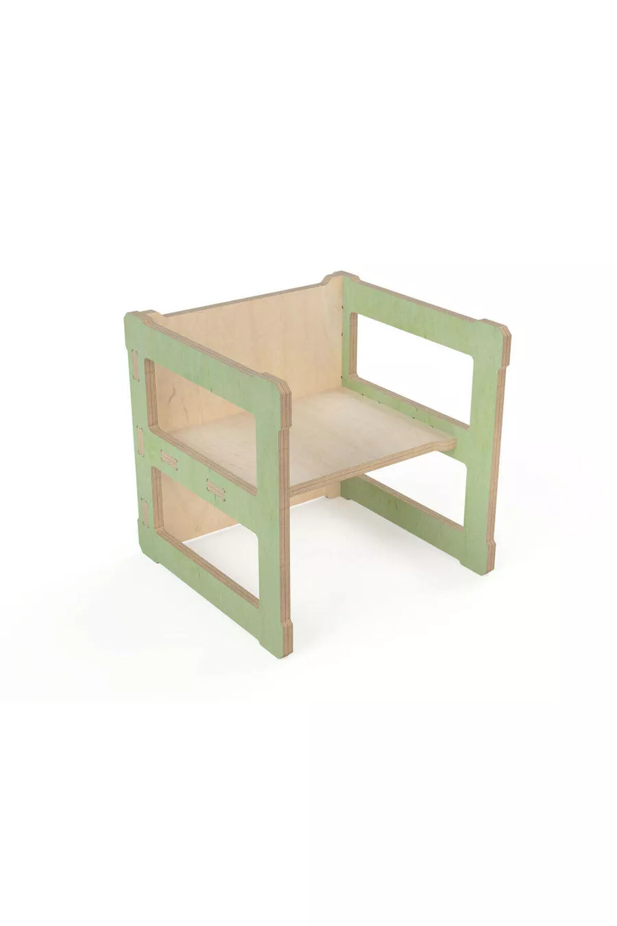 - Table et Chaise pour Enfants : Ensemble 2 en 1 en Bois Naturel, Découpe CNC Montessori