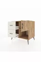Commode Kronos avec une seule étagère, 2 tiroirs et une porte, pin-pin / pierre de lune