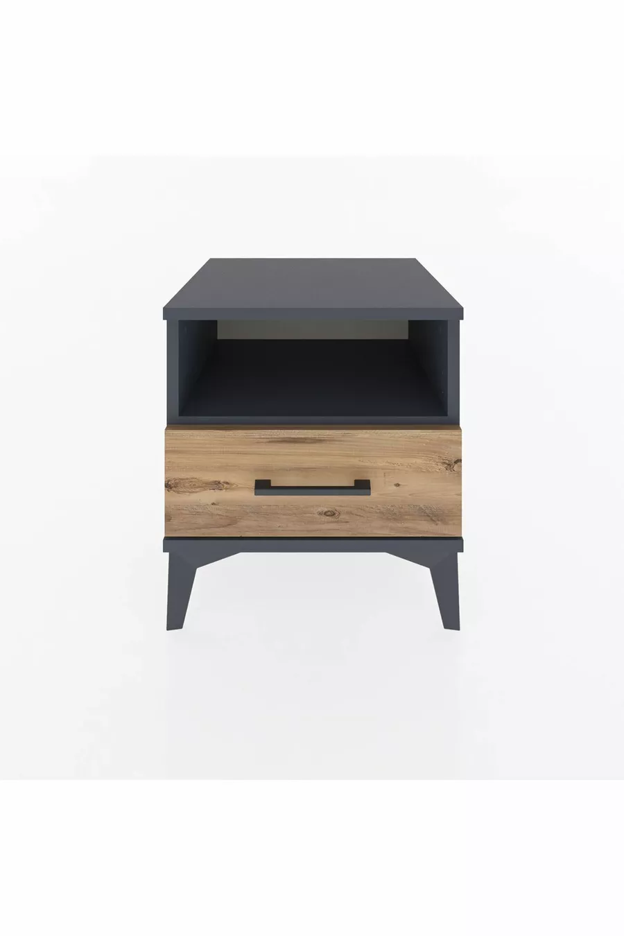 Commode Hyperion à une étagère et un tiroir Anthracite-Pin