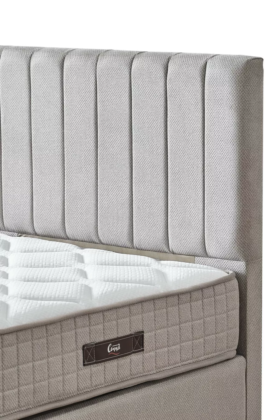 Manolya-Serie Einzelbett mit Bettkasten und Kopfteil + Komplettes Orthopädisches Paket Federkernmatratzen-Set 3-teilig