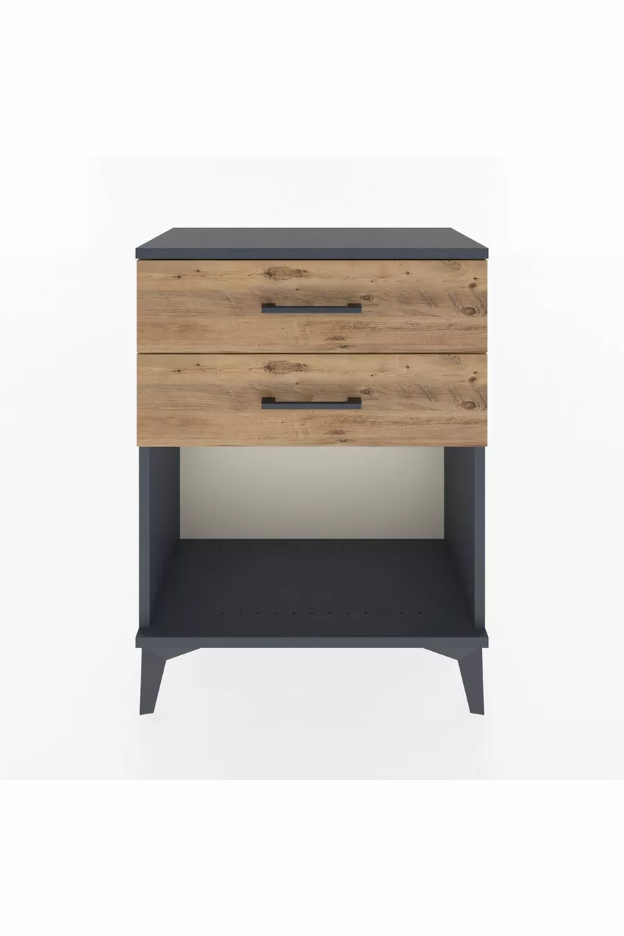 Arges Commode 2 Drawer Anthracite-Pine