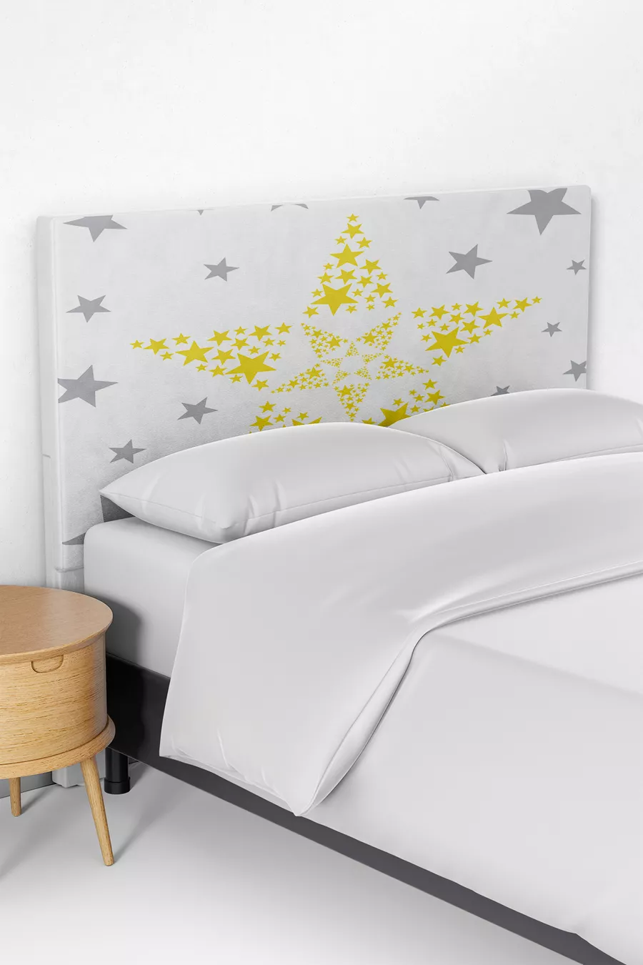 Housse de tête de lit pour enfant à motif étoile jaune