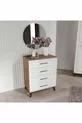 Camera da letto completa in MDF Sport con 6 ante, pino atlantico-bianco (con base)