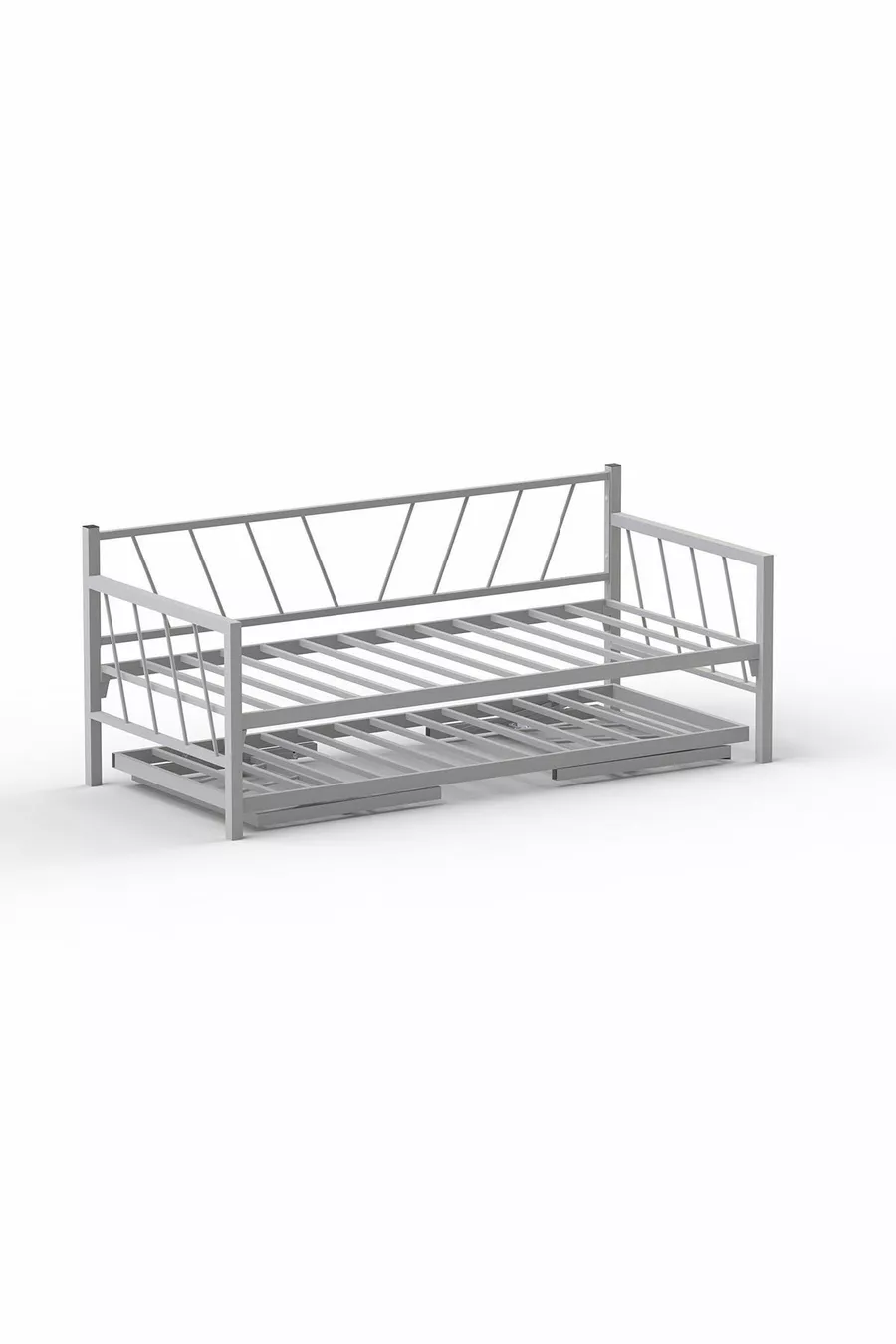 Кровать Glory Yavrulu Daybed одно-двухместная с металлическим каркасом, белая