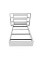 Lit simple avec étagère compatible avec matelas Smart, blanc - Smart