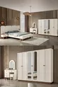 Ensemble de chambre à coucher moderne Sude Bohem Benchli avec 6 portes