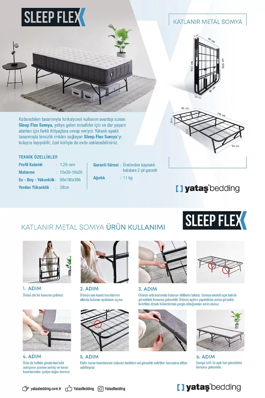 Sleep Flex Едноличен Сгъваем Матрак
