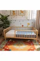 Letto per bambini rotondo in legno massiccio naturale con doghe, con piedi, dimensioni cm X cm