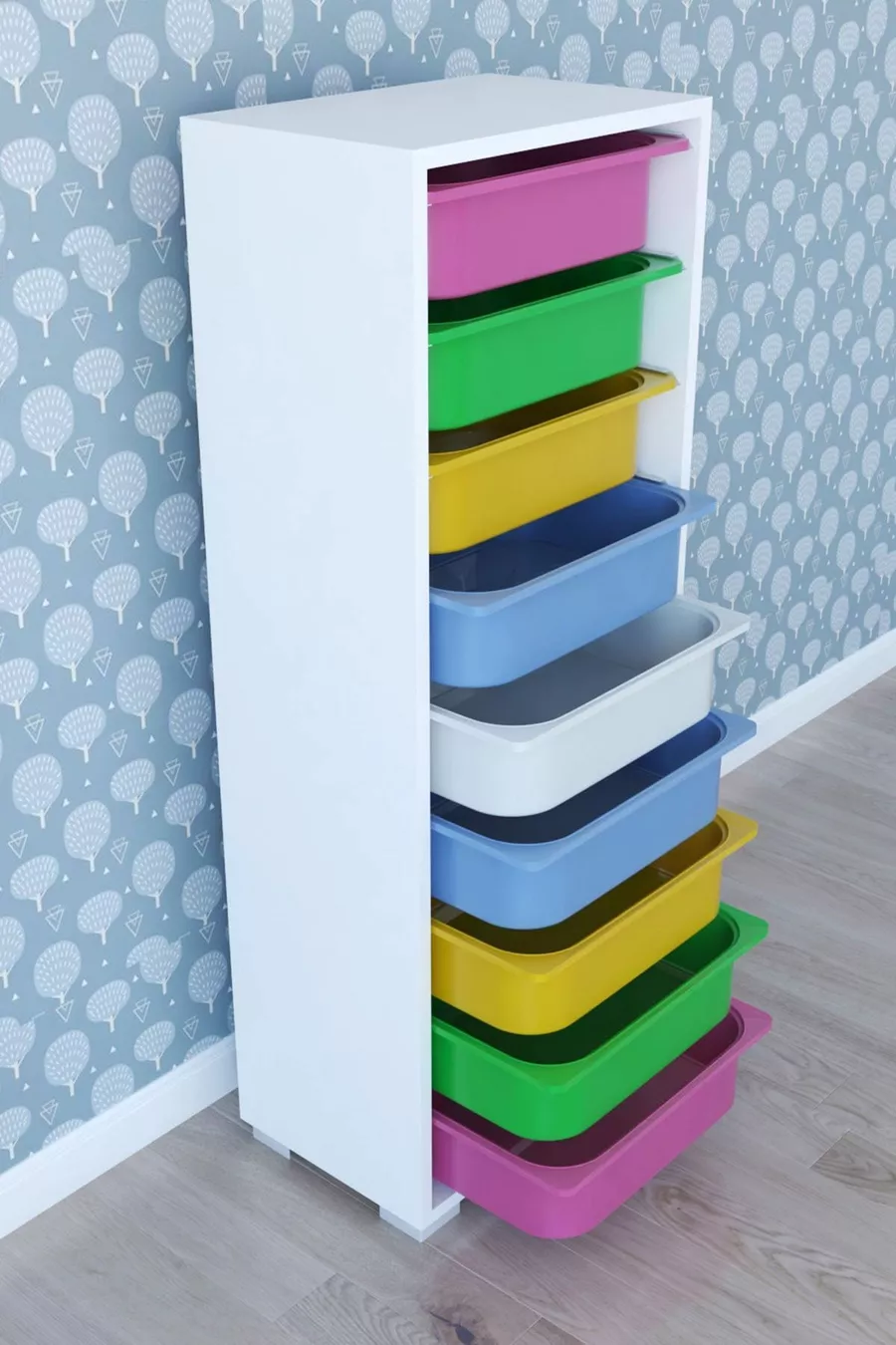 Toy Cabinet with 9 Baskets Multi-Purpose Cabinet - Colorful