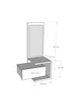 Console murale avec miroir et tiroirs Stella Chêne clair Anthracite - Stella