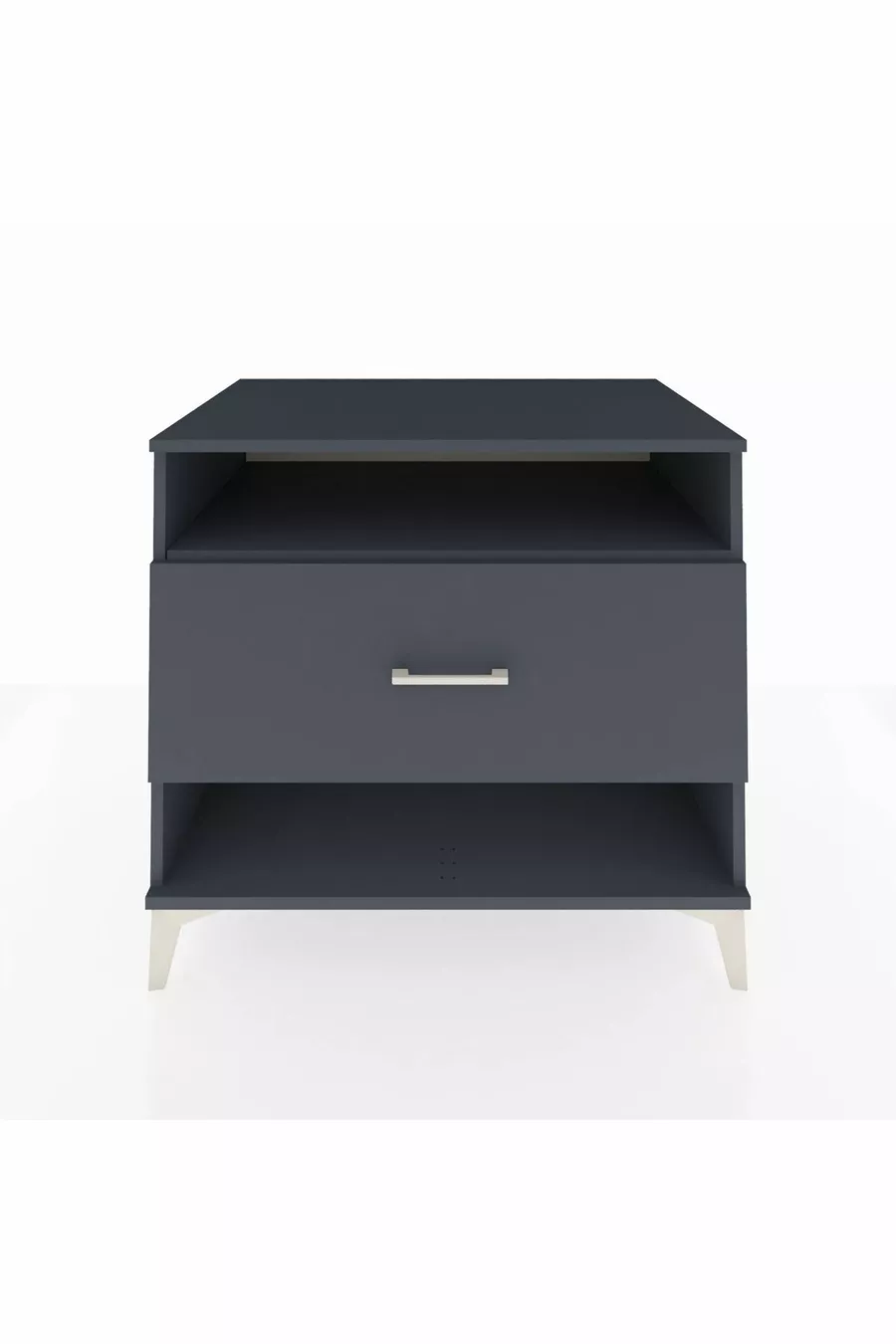 Commode Kronos à une étagère et un tiroir Anthracite-Anthracite
