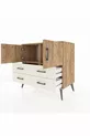 Commode Hyperion avec 2 étagères, 4 tiroirs, 2 portes, en pin-pin/aventurine