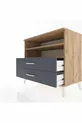 Hyperion Kommode 2 Regale 2 Schubladen Kiefer-Anthrazit