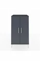 Commode Hyperion 2 étagères 2 portes Anthracite-Anthracite