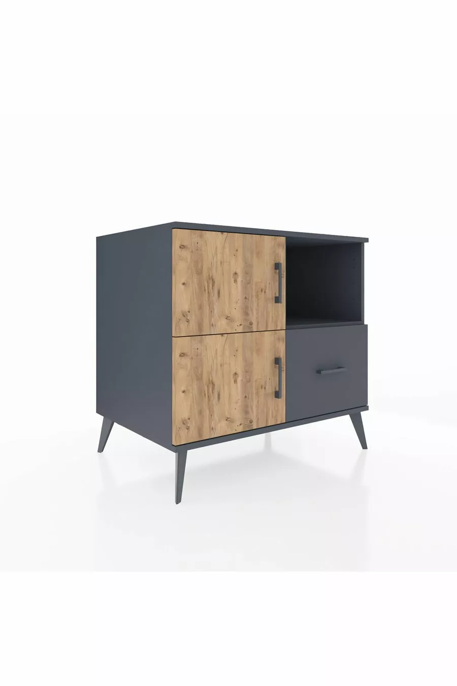Kronos Dressoir 2 Planken 1 Lade 2 Deuren Antraciet-Den/Antraciet