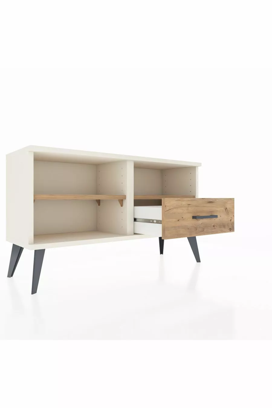 Arges Kommode 2 Regale Einzelschublade Achat-Kiefer