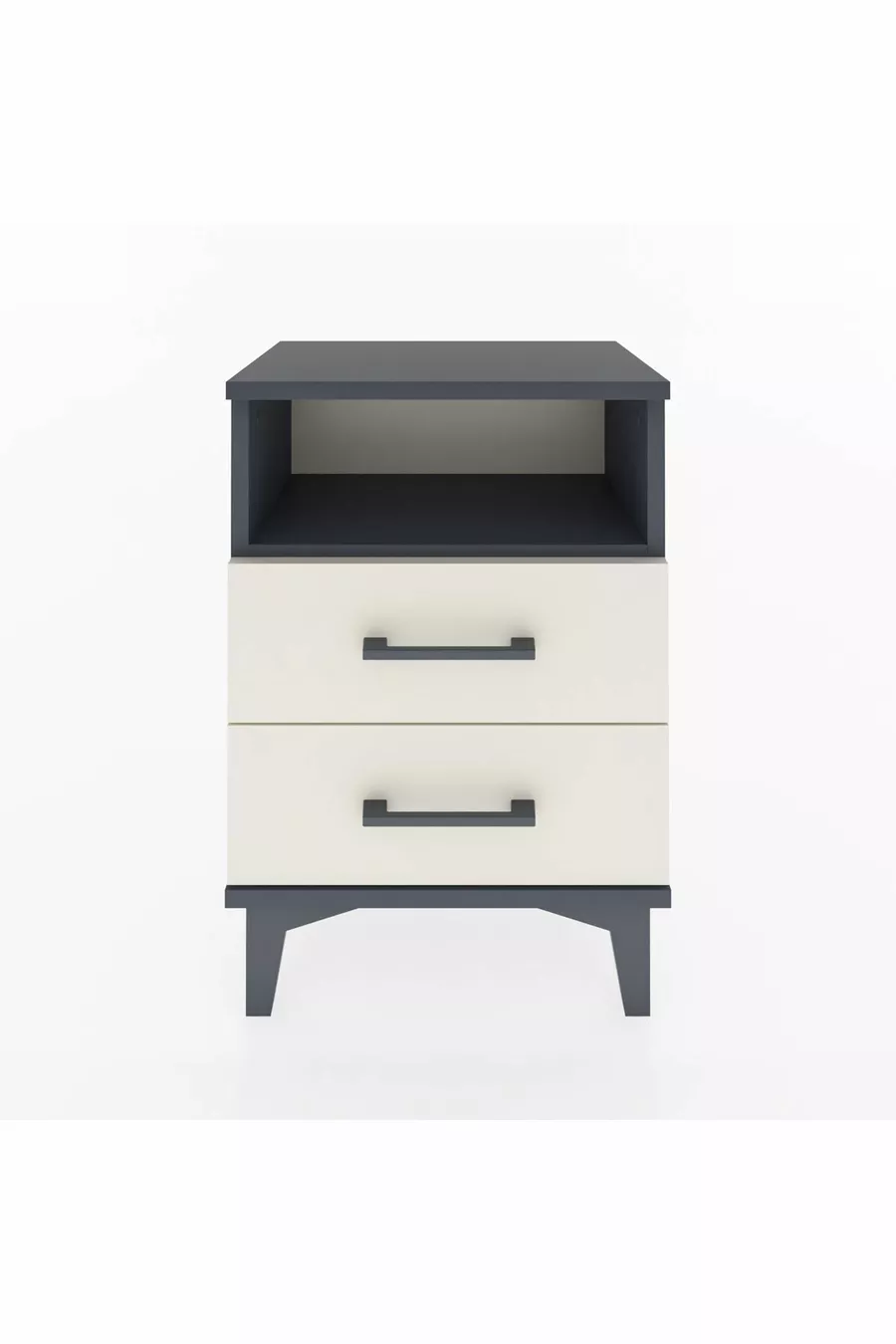 Arges Commode Single Shelf 2 Drawers Anthracite-Attica Marble