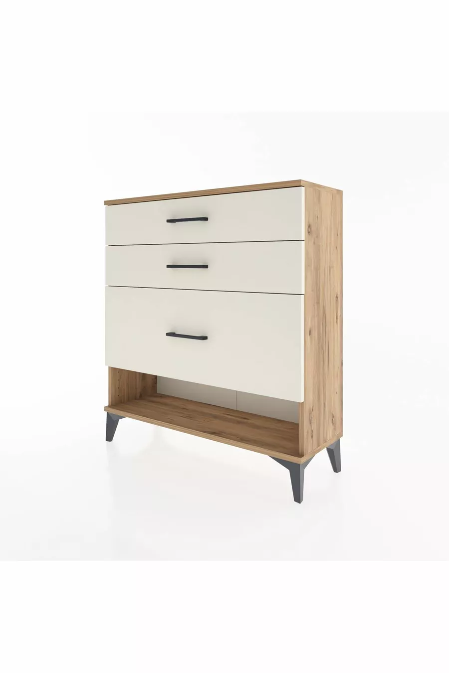 Commode Arges 3 tiroirs Pin-Pierre de Lune