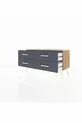 Commode Arges à 4 étagères Pin-Silex/Anthracite