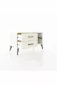 Commode Hyperion à une étagère et 2 tiroirs, quartz-ardoise / quartz