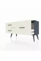 Arges Kommode 3 Regale Anthrazit-Anthrazit/Steinmarmor