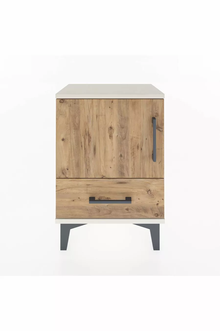 Arges Komode met 2 Planken en 1 Deur in Agaatkleur-Pine