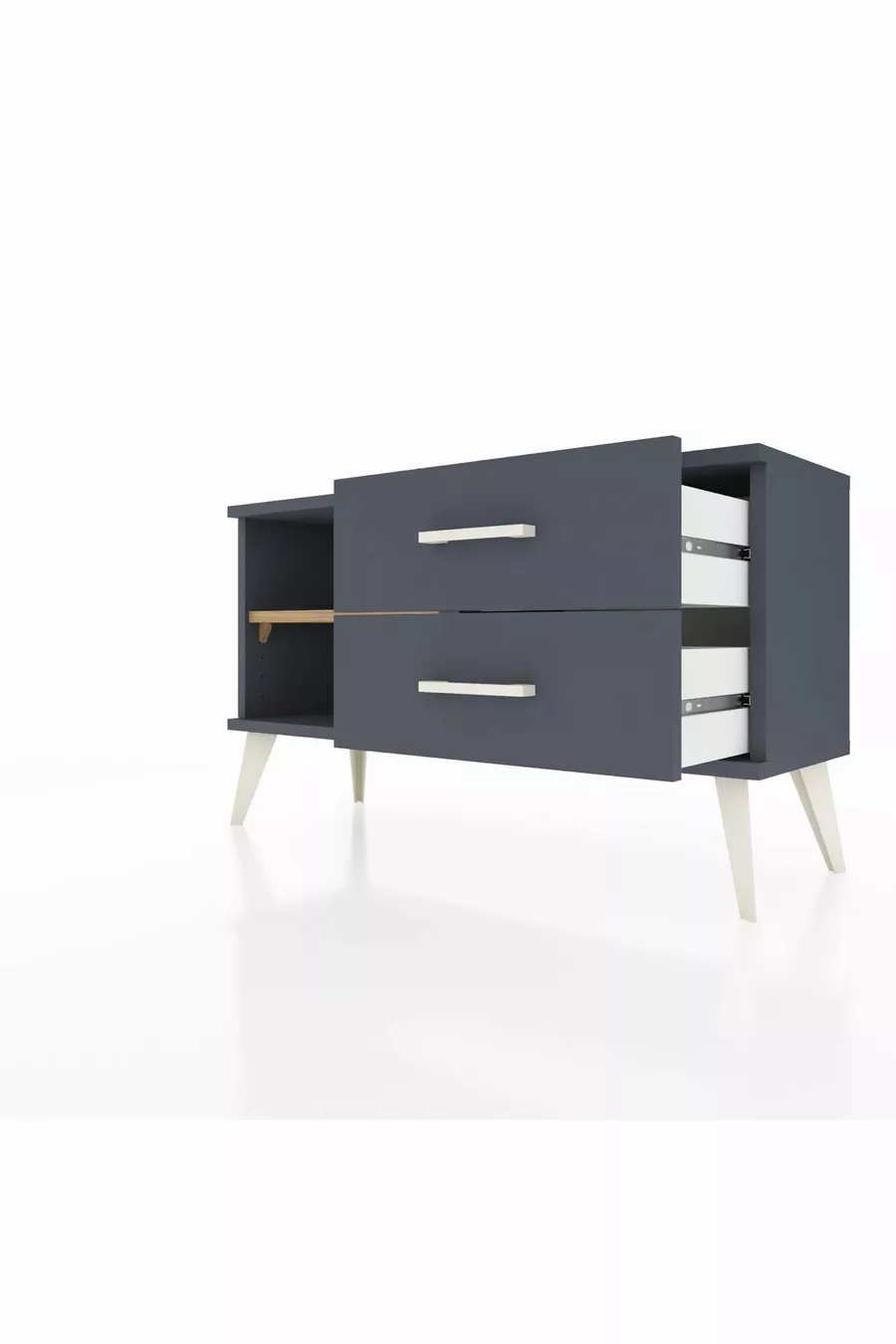 Arges Dressoir Enkele Plank 2 Lade Antraciet-dennen/Antraciet