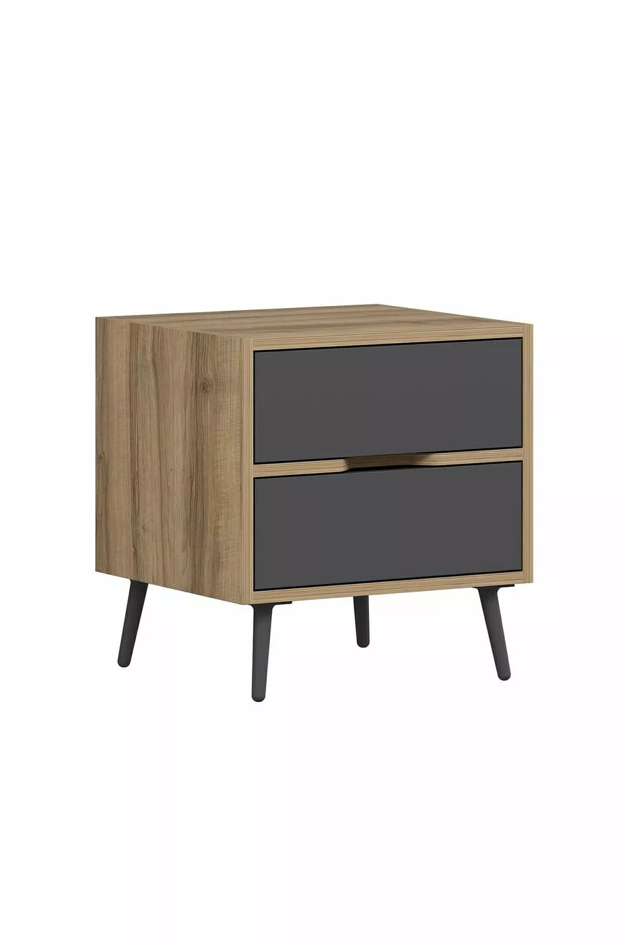 Elina Bedside Table with 2 Drawers - Gold/Anthracite