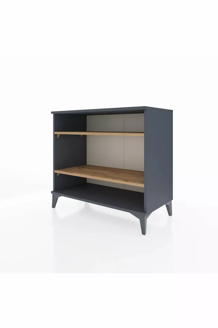 Commode Hyperion 2 étagères Anthracite-Pin