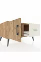 Commode Kronos avec une étagère, un tiroir et une porte, Pins-Pins / Pierre de lune