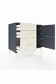 Hyperion Dresser Single Shelf 3 Drawers 2 Doors Anthracite-Anthracite/Snowy White