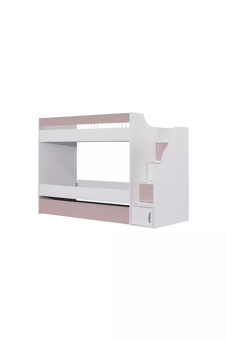 LETTO A CASTELLO, LETTO A CASTELLO BIANCO-ROSA CON CUCCIOLI