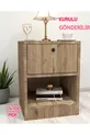 Bedside table with lock and secret compartment, MDF, delivered assembled, no assembly required