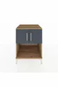 Kronos Nightstand with 2 Shelves and 2 Doors Pine-Anthracite