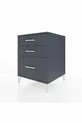 Table de chevet Kronos à 3 tiroirs Anthracite-Anthracite