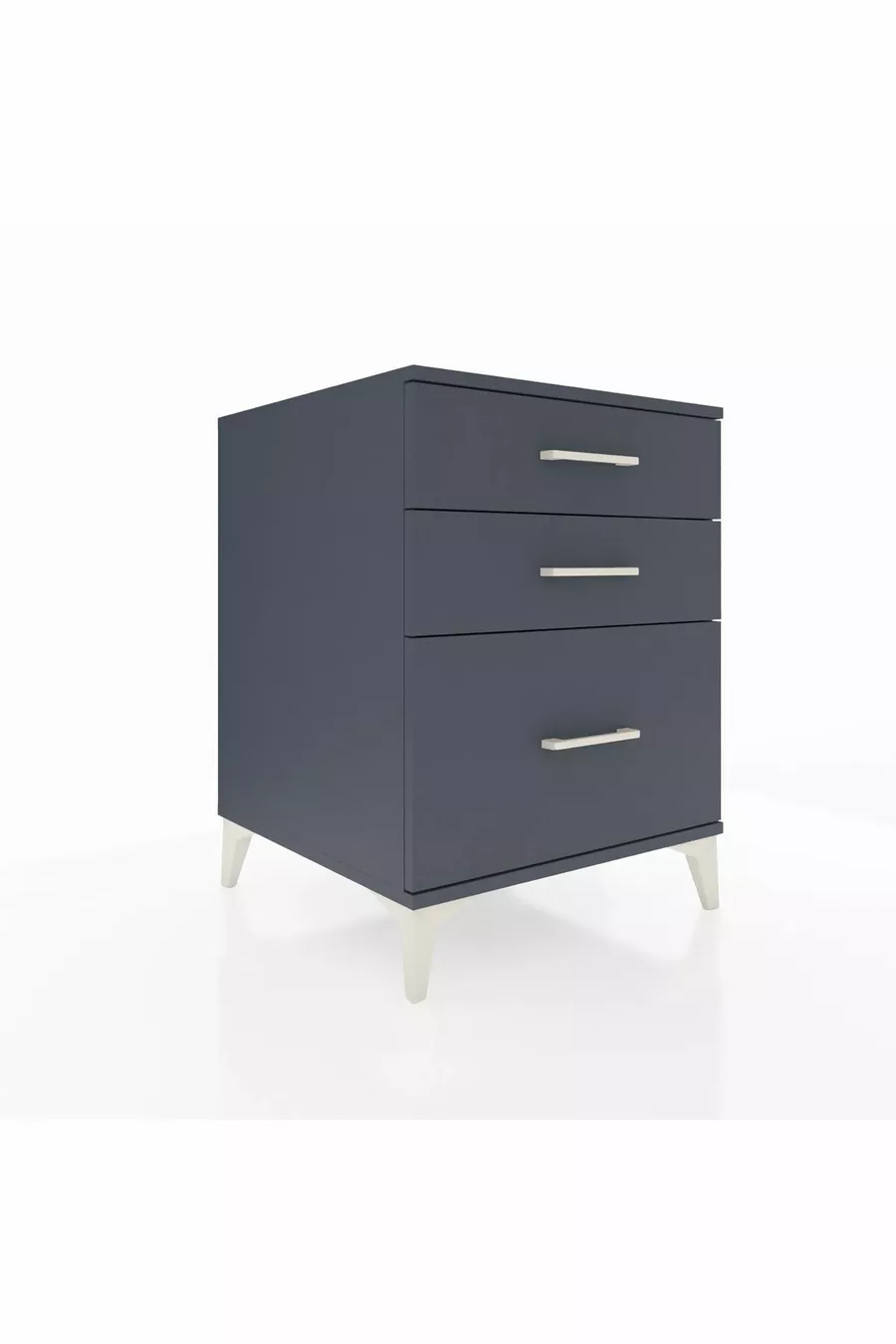 Table de chevet Kronos à 3 tiroirs Anthracite-Anthracite
