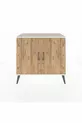 Commode Hyperion 2 étagères 2 portes Pierre de lune-Pin/Anthracite