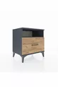 Commode Hyperion à une étagère et un tiroir Anthracite-Cèdre