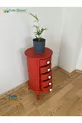 Runder Nachttisch mit 5 Schubladen und Topfhalter