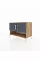 Commode Hyperion 2 étagères 2 portes Pin-Anthracite