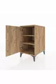 Table de chevet Aura à 2 étagères et 1 porte en pin-Pin | Table de chevet sur pieds hauts