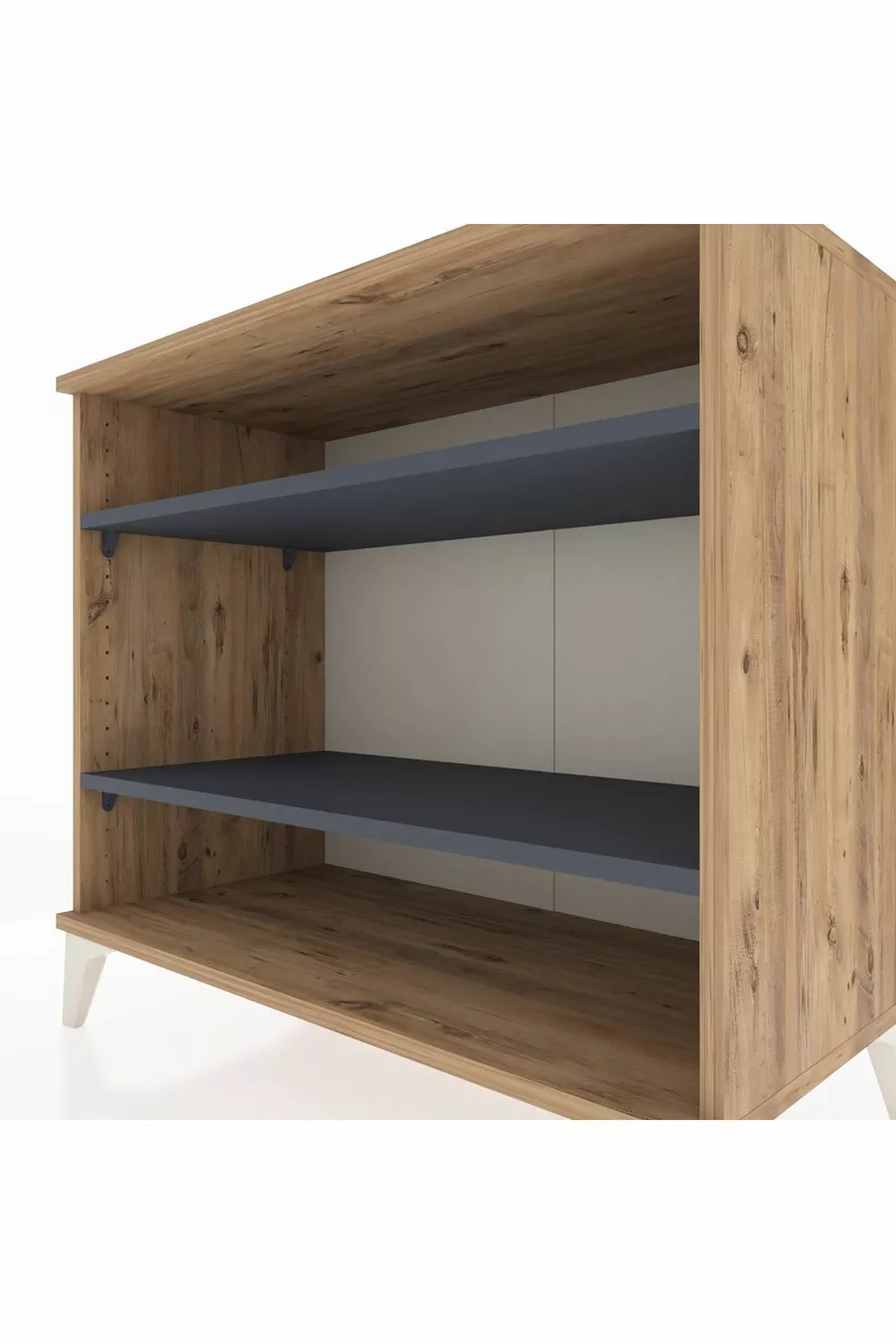 Commode Hyperion 2 étagères Pin-Anthracite