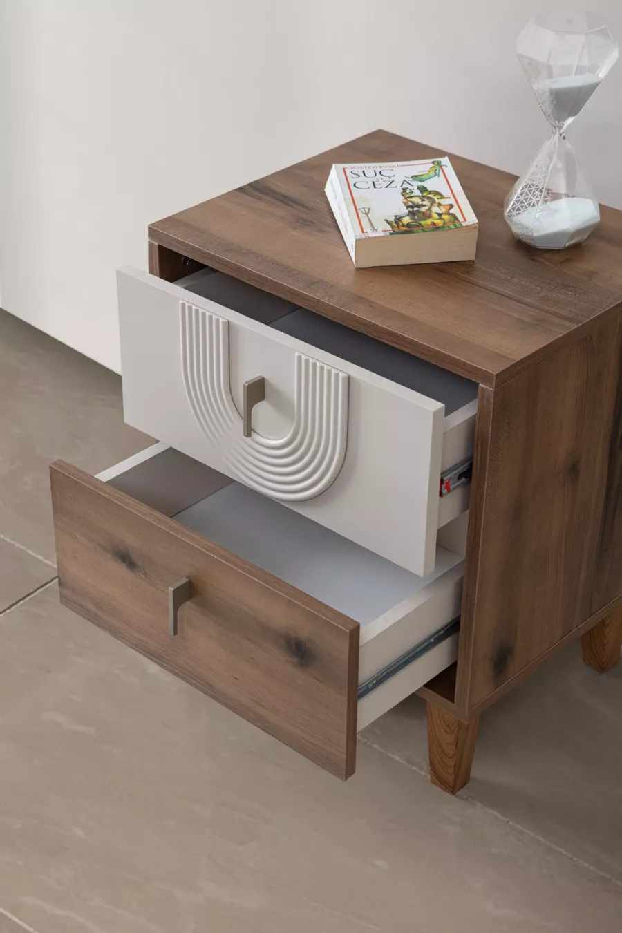 Bedside Table, Megan 2-Drawer Nightstand