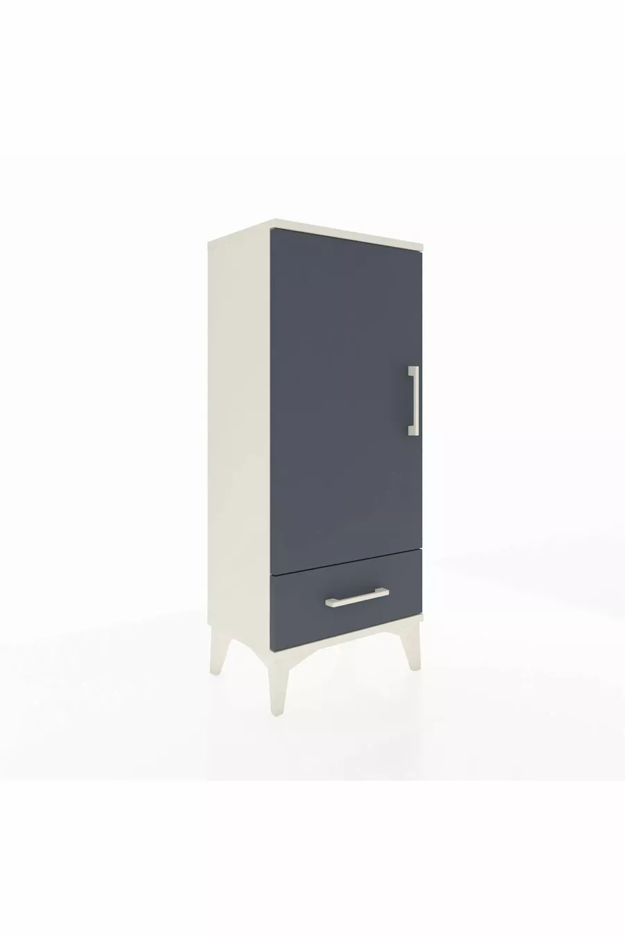 Arges Commode with 3 Shelves, Single Drawer and Single Door, Moonstone-Anthracite