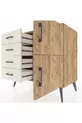 Hyperion Dressoir Met Één Plank, 4 Lades, 2 Deuren, Dennenhout-Dennenhout/Agaatsteen