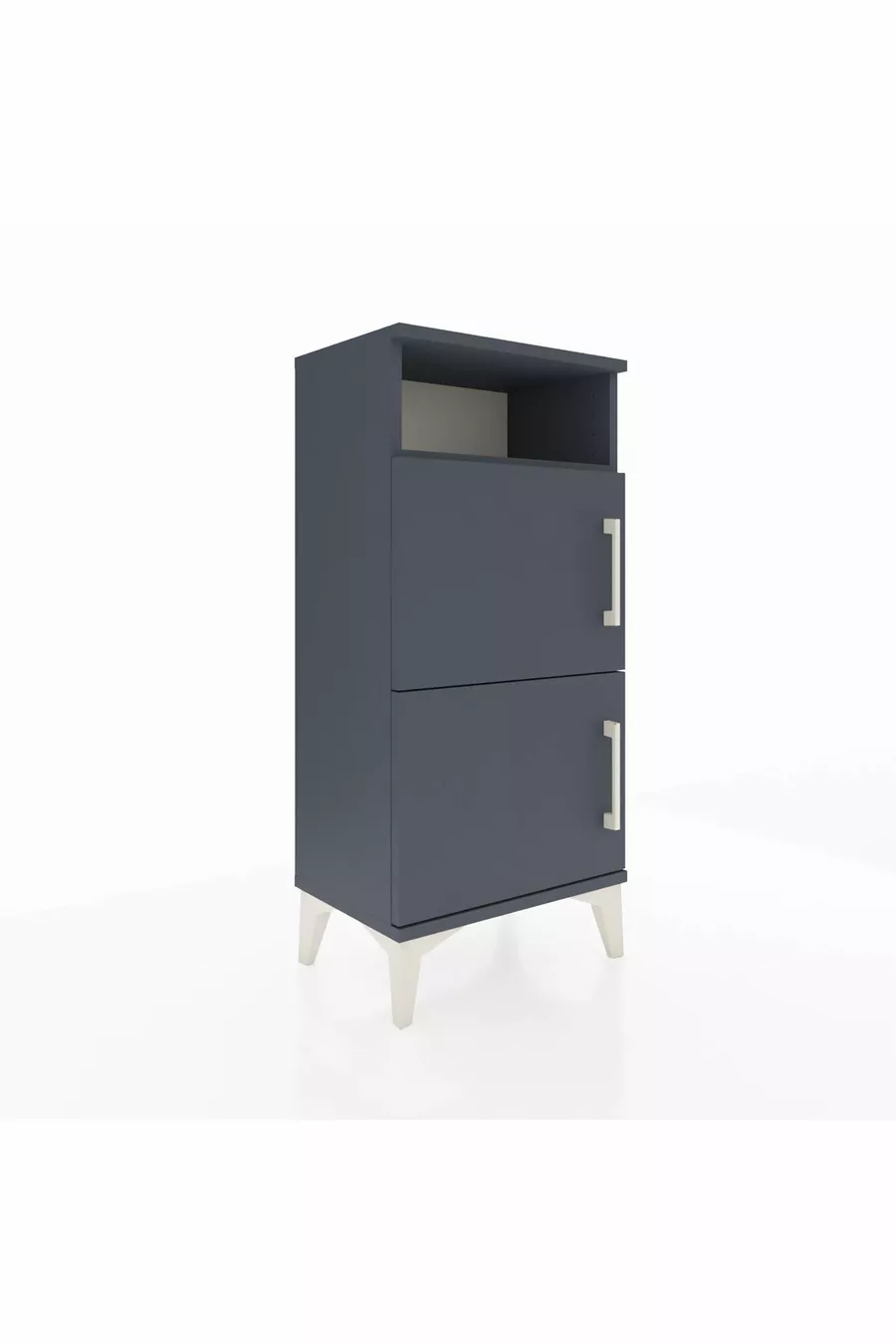 Table de chevet Arges à une étagère et deux portes Anthracite-Anthracite