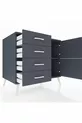 Commode Kronos avec une étagère, 4 tiroirs et 2 portes, Anthracite-Anthracite