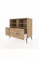 Commode Hyperion 4 étagères 3 tiroirs Pin-Pin
