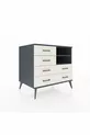 Commode Kronos 2 étagères 6 tiroirs Anthracite-Anthracite/Pierre de Lune